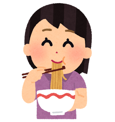 라면을 먹는 사람 일러스트